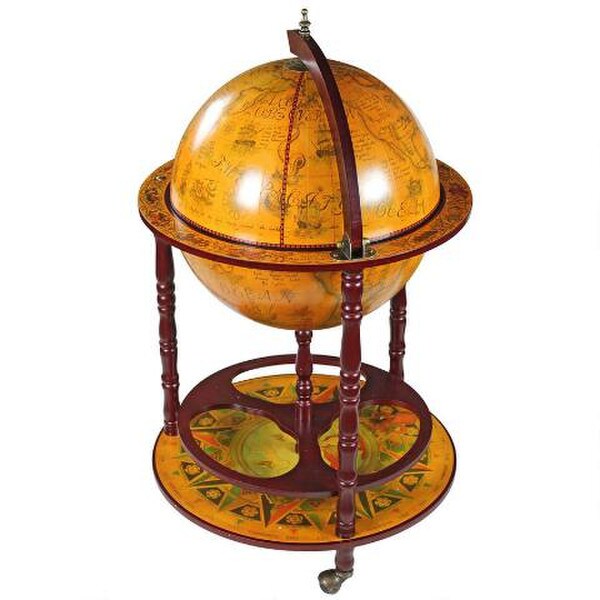 Reproductions Nautical Maps Italian Replica Globe Bar Stores Liquors Wooden